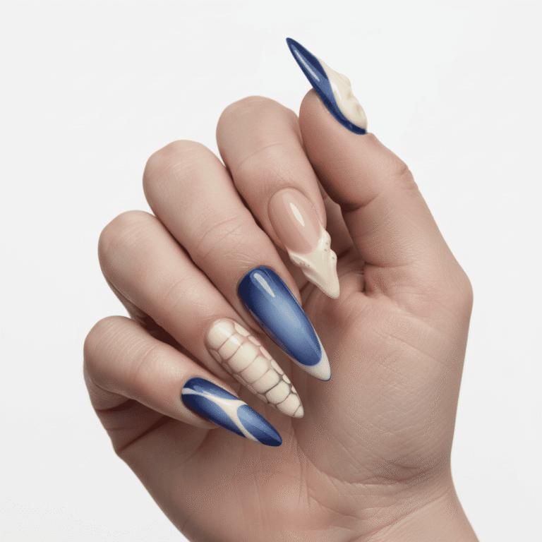 Custom nail design at Elora Nails Lounge Cochrane