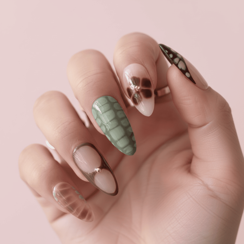 Acrylic nail set at Elora Nails Lounge Cochrane Alberta