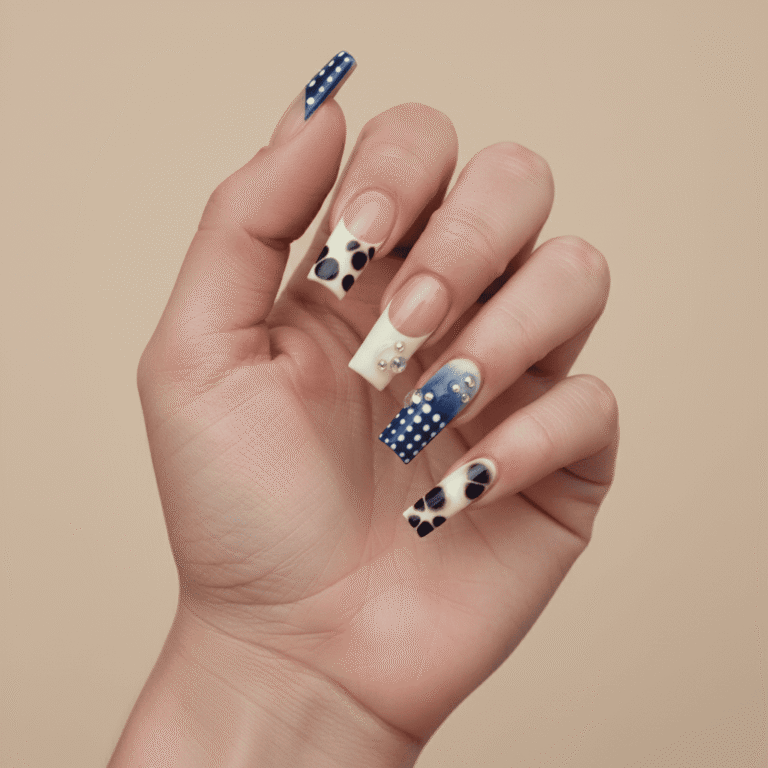 Luxury nail art design at Elora Nails Lounge Cochrane