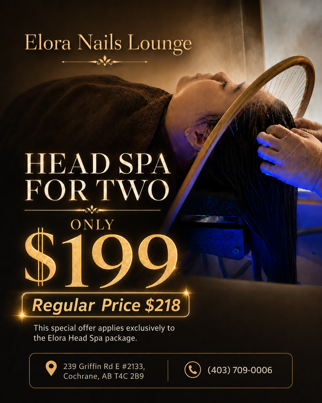 Head Spa for 2 — $199 (regularly $218). Special promotion at Elora Nails Lounge.